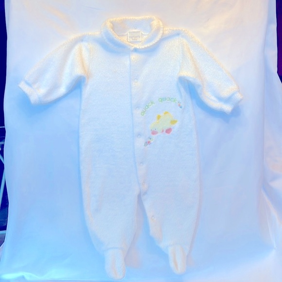 VINTAGE 2002 CARTER’S BABY TERRY CLOTH  FOOTIE LARGE 6-9 MONTHS - Picture 2 of 10